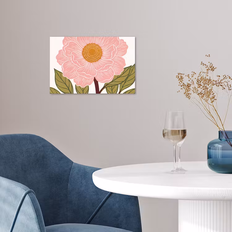 Poster - Bloemen - Roze - Illustratie - Bloemen - Roze - Illustratie poster papier klein