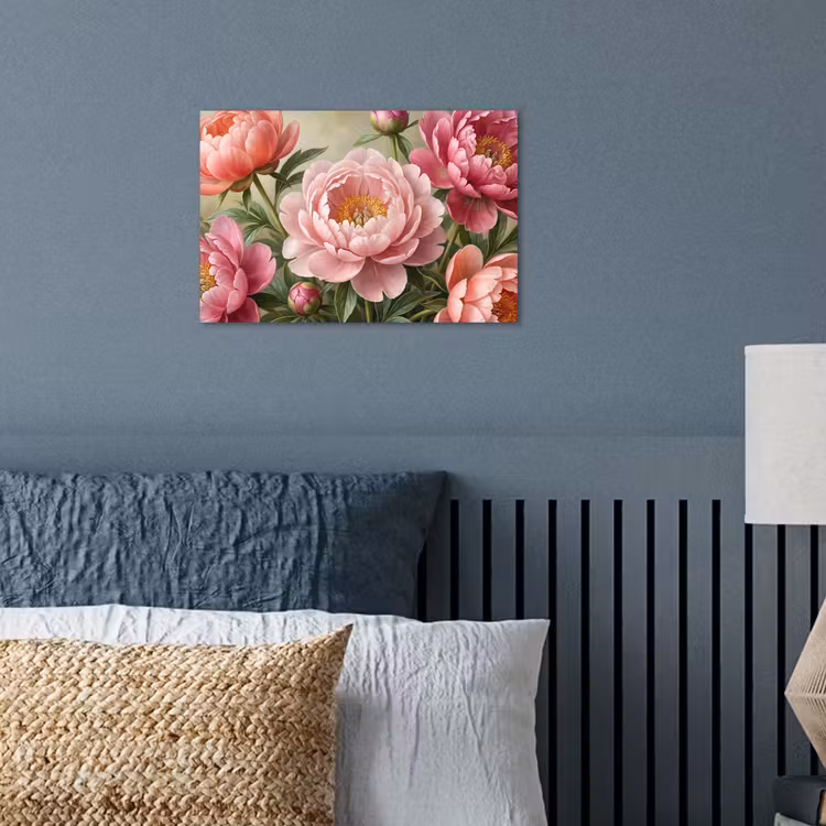 Bloemen - Roze - Klassiek - Gedetailleerd - Natuur poster papier klein -sfeer2