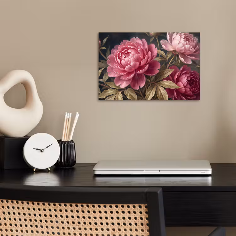 Bloemen - Roze - Klassiek - Natuur poster papier klein -sfeer1