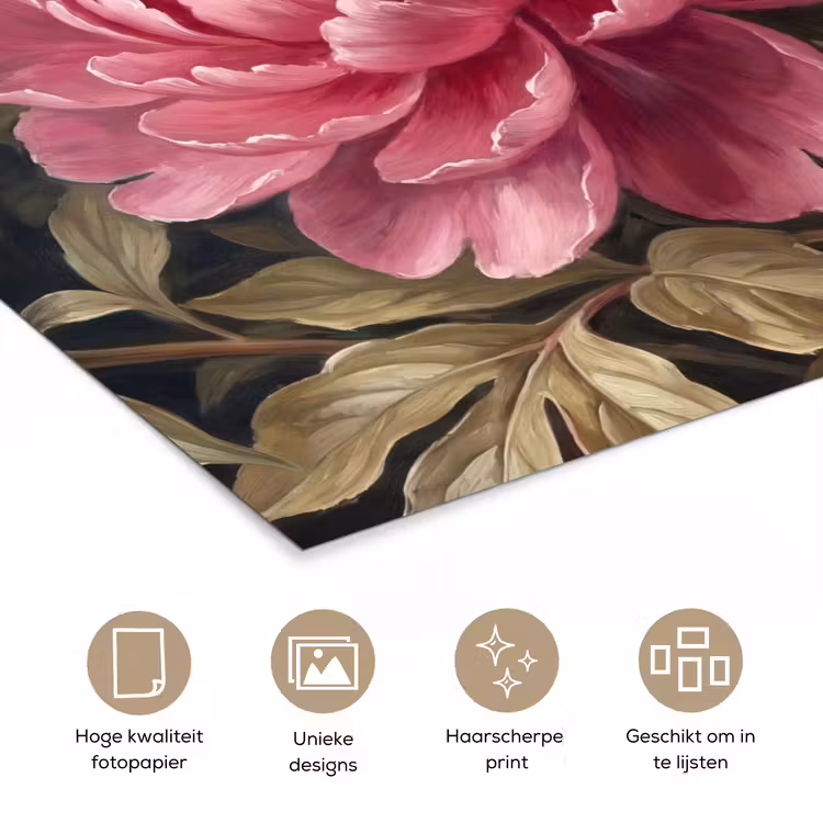 Bloemen - Roze - Klassiek - Natuur poster papier klein -closeup_NL
