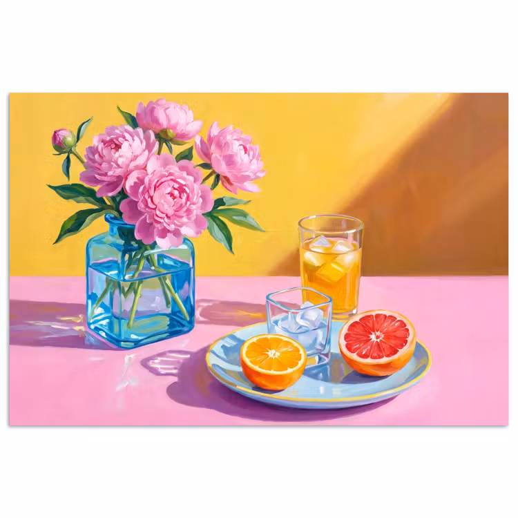 Poster - Bloemen - Roze - Modern - Bloemen - Roze - Modern poster papier klein