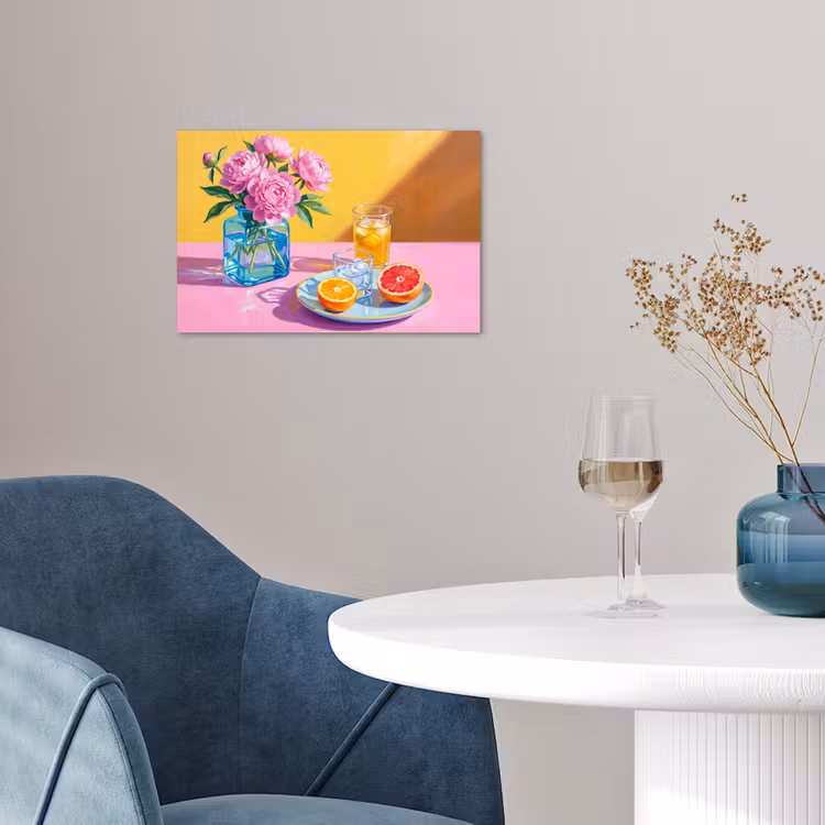 Poster - Bloemen - Roze - Modern - Bloemen - Roze - Modern poster papier klein
