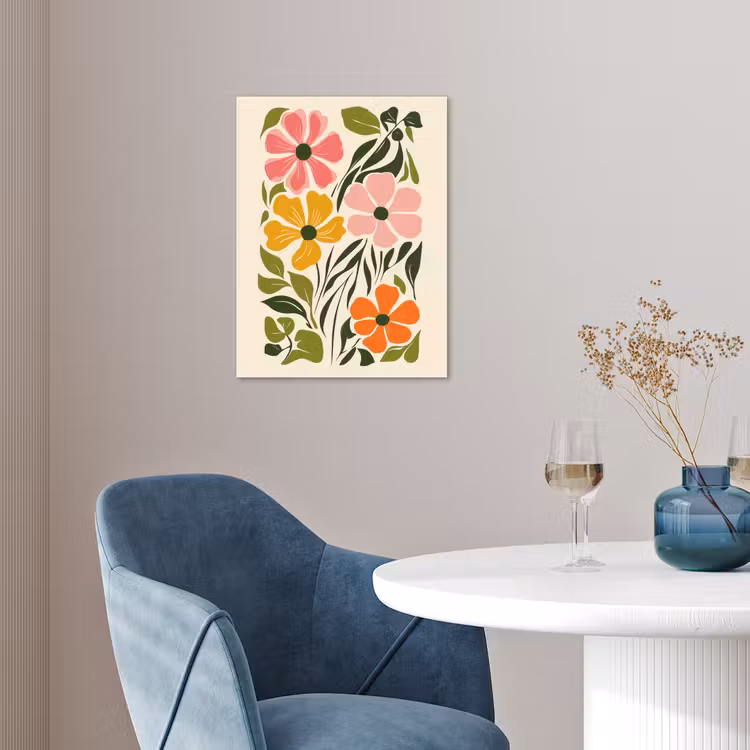Bloemen - Speels - Kleurrijk poster papier klein -sfeer3