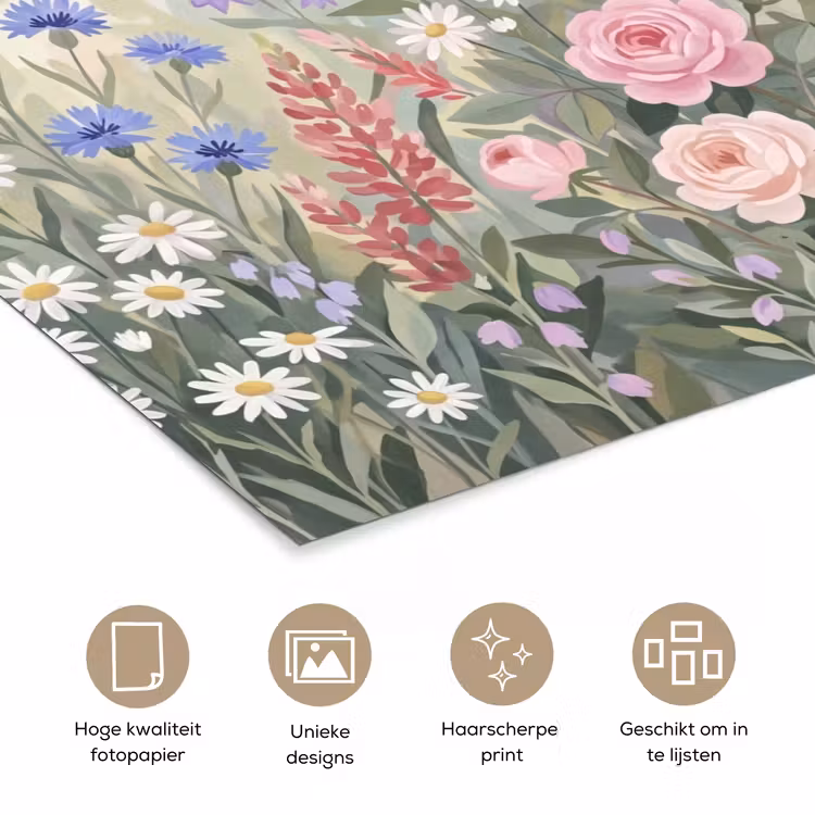 Bloemen - Tuin - Natuur - Kleurrijk poster papier klein -closeup_NL