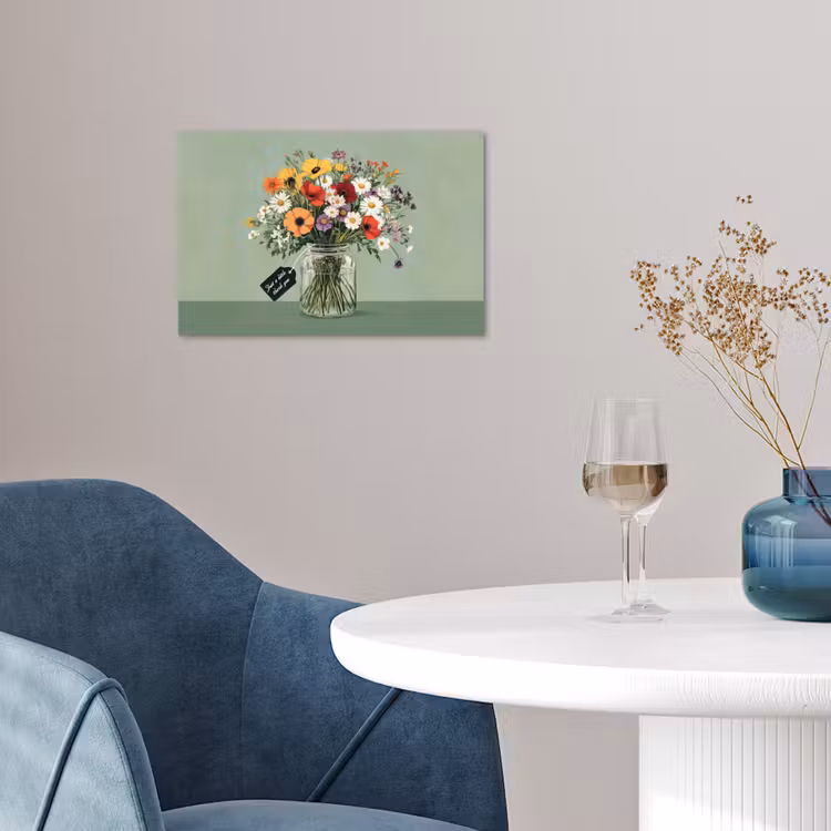 Bloemen - Vaas - Kaartje poster papier klein -sfeer3