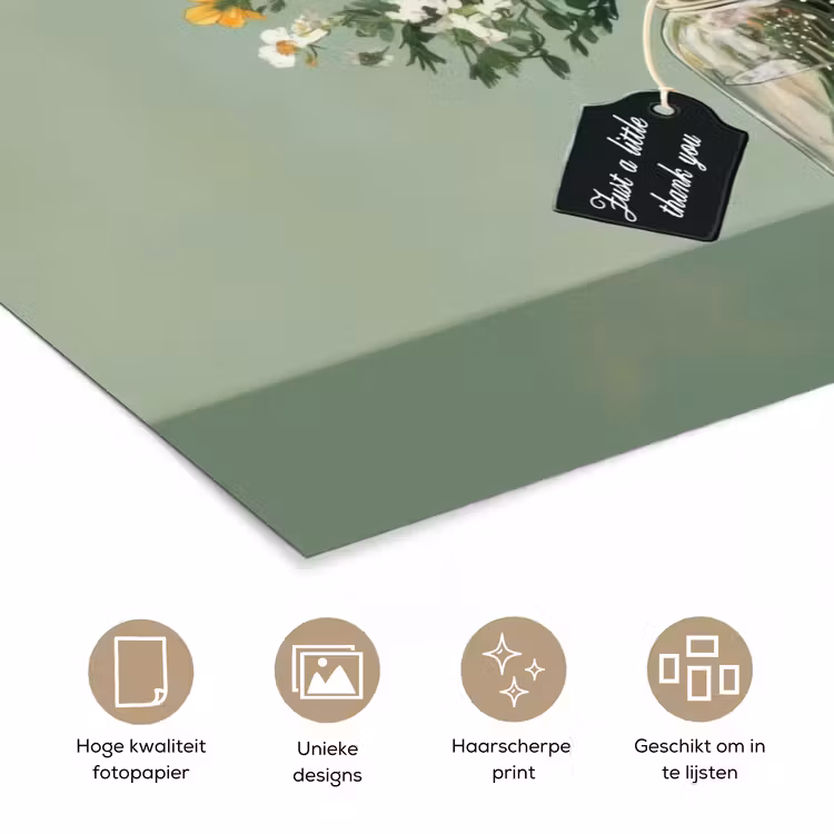 Bloemen - Vaas - Kaartje poster papier klein -closeup_NL