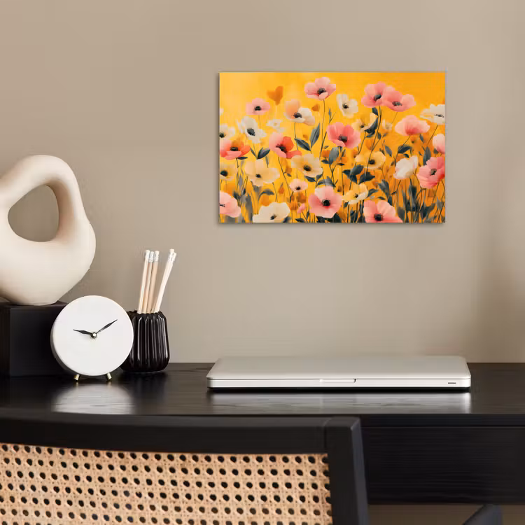 Bloemen - Veld - Geel poster papier klein -sfeer1
