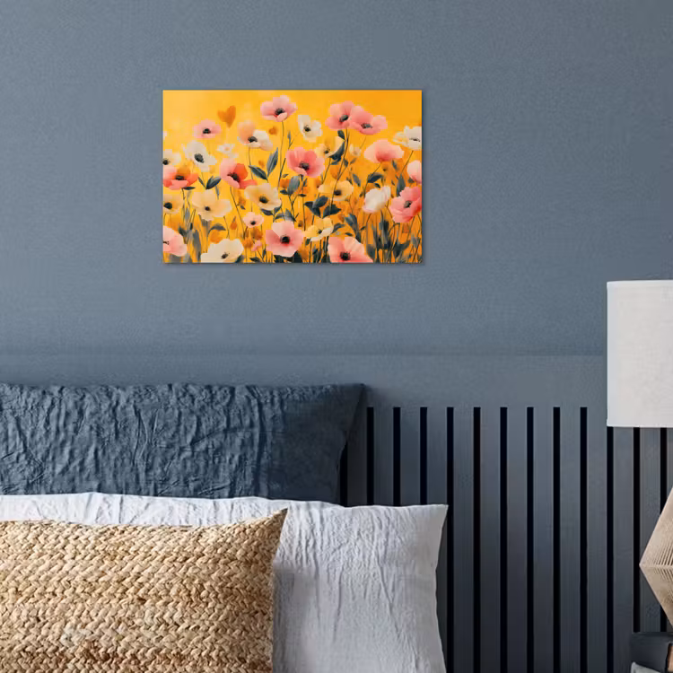 Bloemen - Veld - Geel poster papier klein -sfeer2