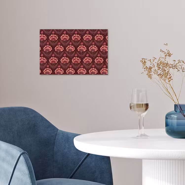 Bloemen - Waaier - Paars poster papier klein 62 -sfeer3