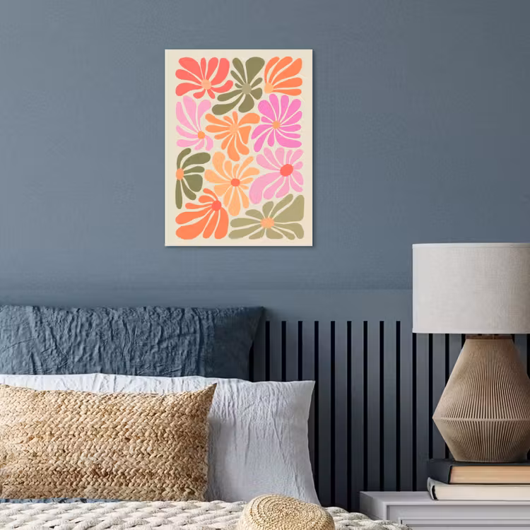 Bloemvormen - Retro - Kleurrijk poster papier klein -sfeer2