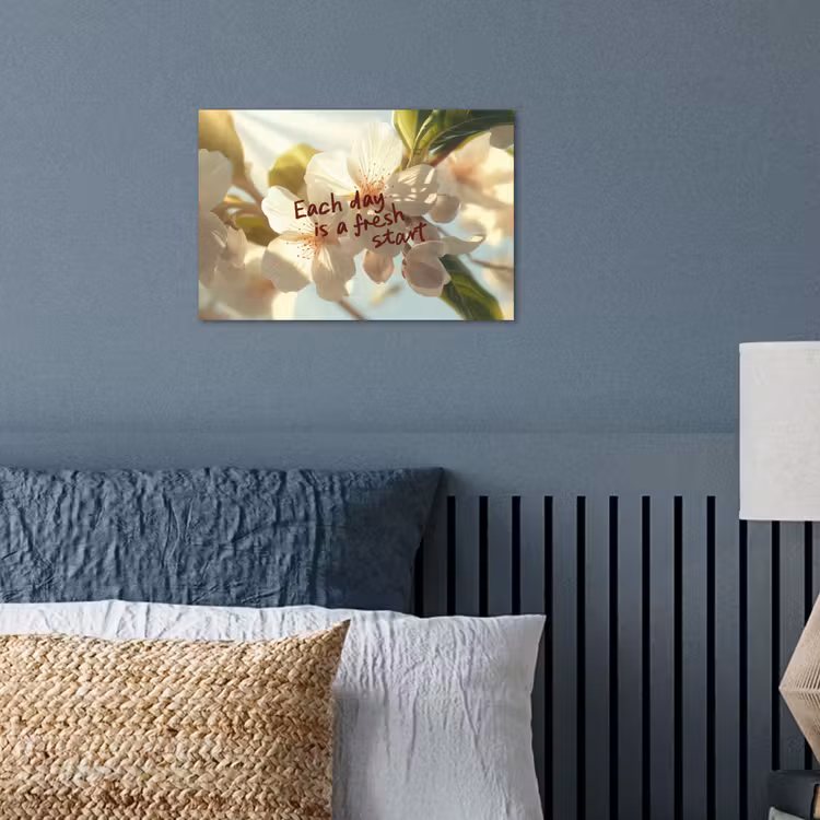 Bloesems - Zonlicht - Quote - Wit poster papier klein -sfeer2