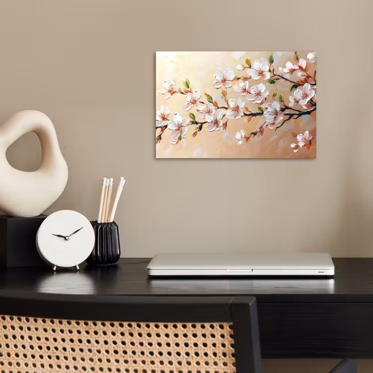 Bloesemtakken - Schilderachtig - Roze poster papier klein -sfeer1