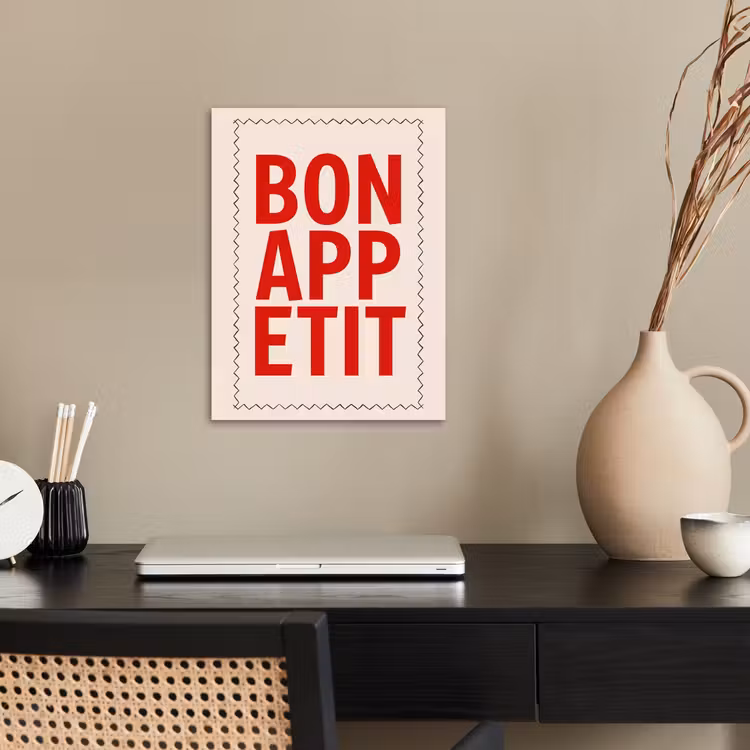 Blokletters - Rood - Kartelrand poster papier klein -sfeer1
