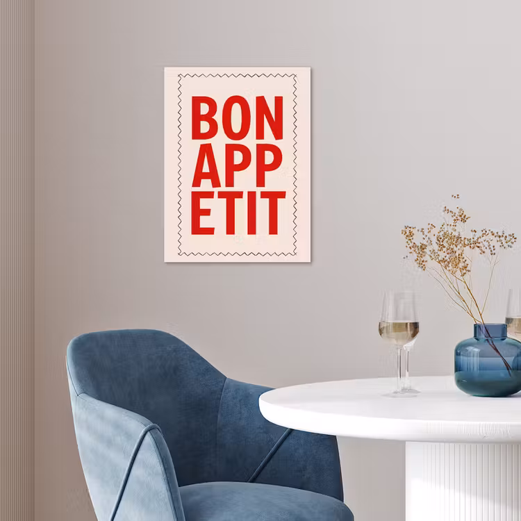 Blokletters - Rood - Kartelrand poster papier klein -sfeer3