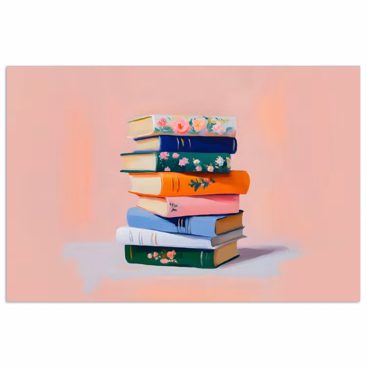 Boeken - Stapel - Kleurrijk poster papier klein -3d