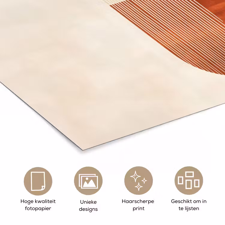 Bogen - Beige - Vormen poster papier klein -closeup_NL