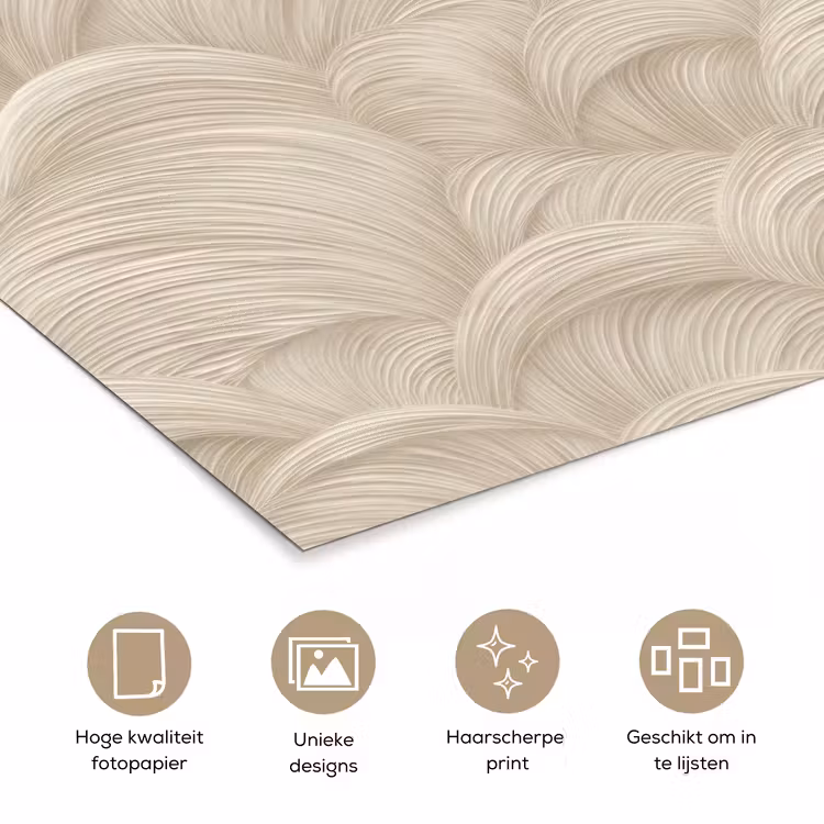 Bogen - Patroon - Beige poster papier klein 62 -closeup_NL