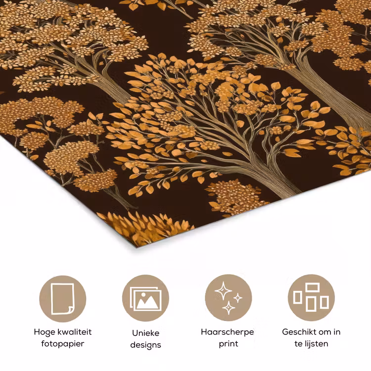Bomen - Patroon - Bruin poster papier klein 62 -closeup_NL