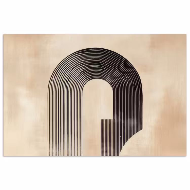 Boog - Strepen - Minimalistisch - Zwart poster papier klein -3d