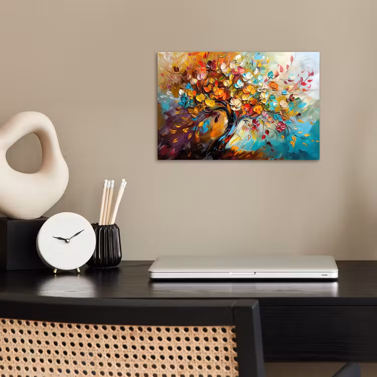 Boom - Abstract - Kleurrijk - Bloemen poster papier klein -sfeer1