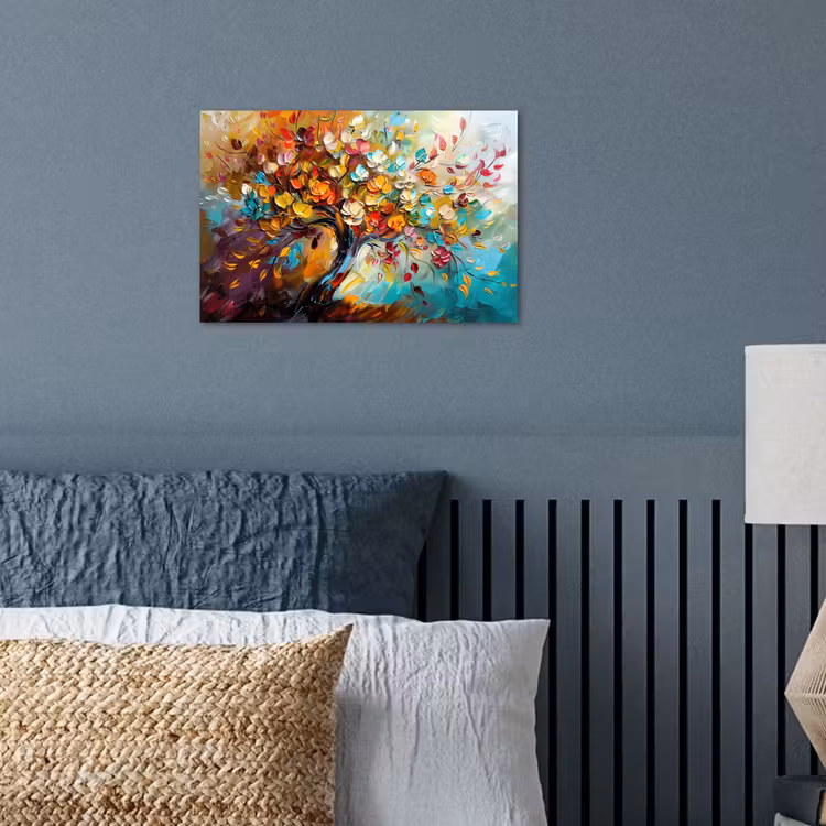 Boom - Abstract - Kleurrijk - Bloemen poster papier klein -sfeer2