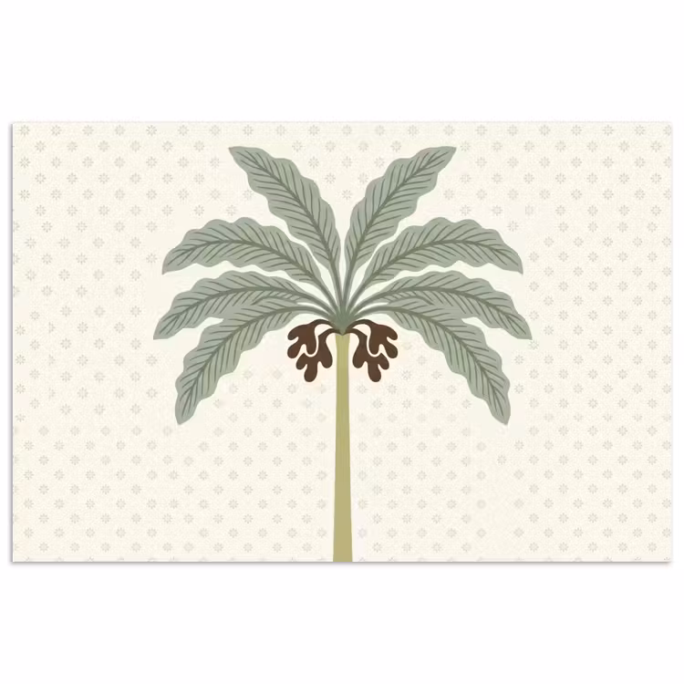 Boom - Bladeren - Groen - Decoratief - Beige poster papier klein -3d