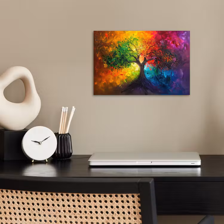 Boom - Kleurrijk - Modern - Abstract poster papier klein -sfeer1