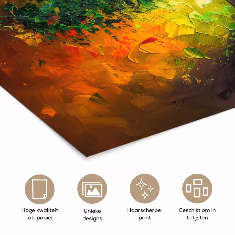 Boom - Kleurrijk - Modern - Abstract poster papier klein -closeup_NL