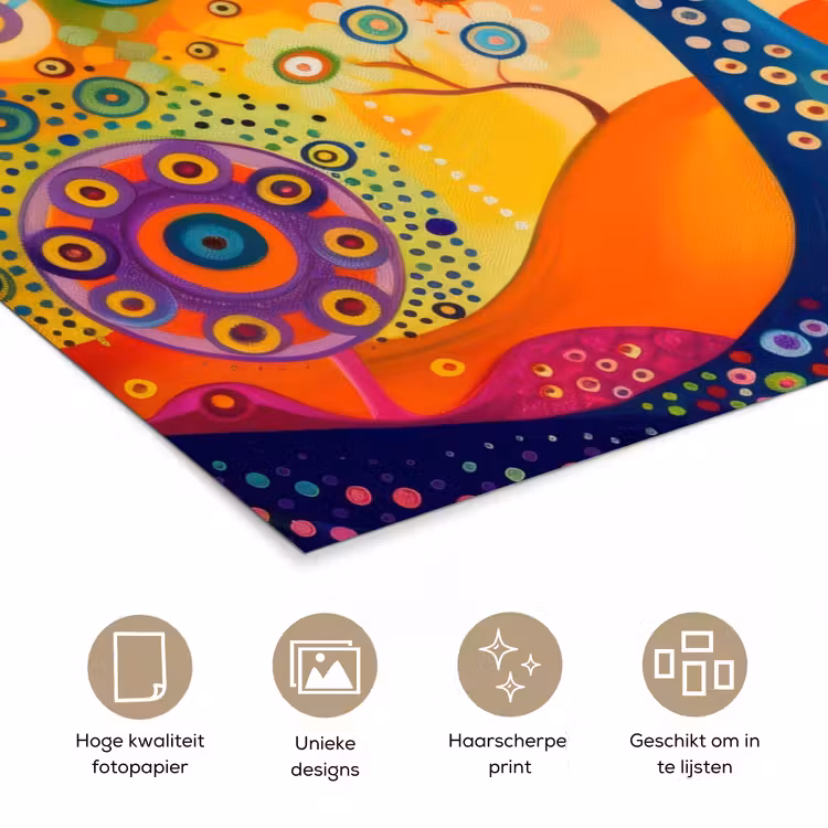 Boom - Levensboom - Abstract - Kleurrijk poster papier klein -closeup_NL