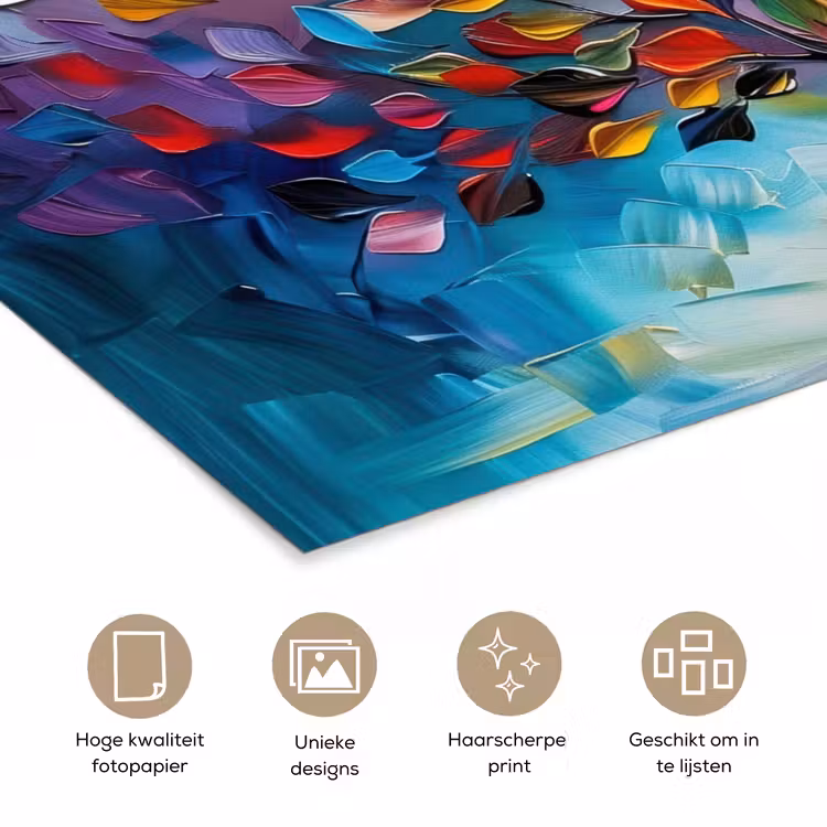 Boom - Levensboom - Kleurrijk - Abstract poster papier klein -closeup_NL
