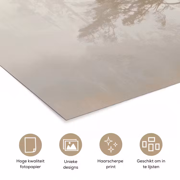 Boom - Oosterse stijl - Landschap poster papier klein -closeup_NL