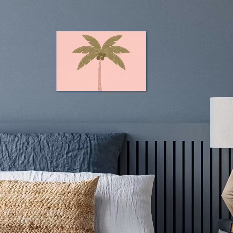 Boom - Palm - Natuur - Illustratie - Roze poster papier klein -sfeer2
