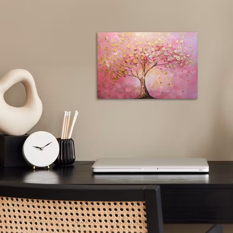 Boom - Roze - Goud - Modern poster papier klein -sfeer1