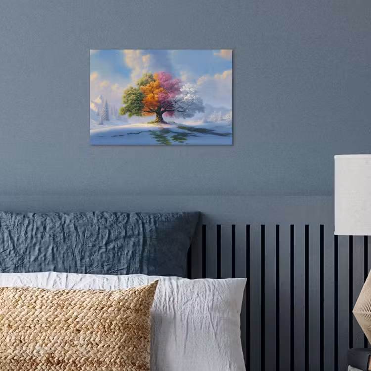 Boom - Seizoenen - Winter - Landschap poster papier klein -sfeer2