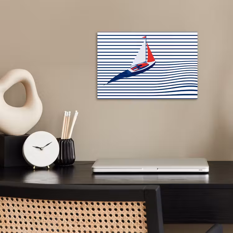 Boot - Water - Abstract - Blauw poster papier klein -sfeer1