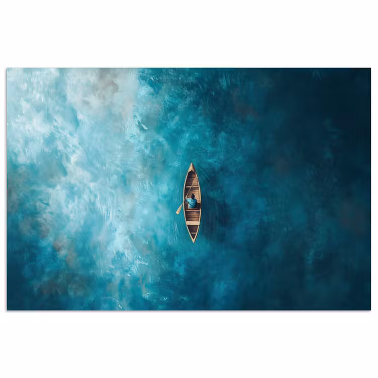 Bootje - Water - Blauw poster papier klein -3d