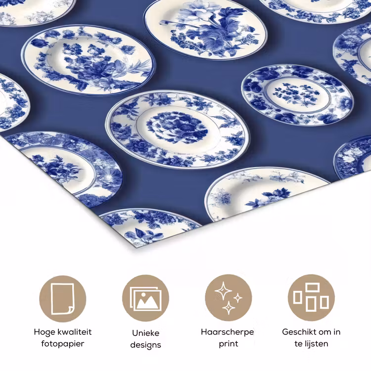 Borden - Floraal - Blauw poster papier klein 62 -closeup_NL