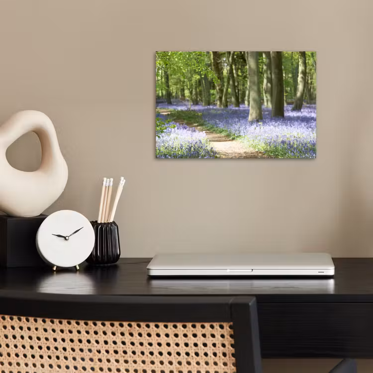 Bos - Pad - Bloemen - Paars - Groen - Natuur poster papier klein -sfeer1