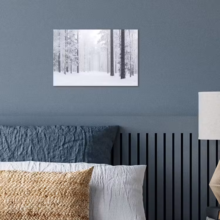 Bos - Sneeuw - Pad - Winter - Stilte poster papier klein -sfeer2
