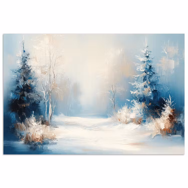 Wald β Winter β Natur β Abstrakt β Schnee poster papier klein -3d