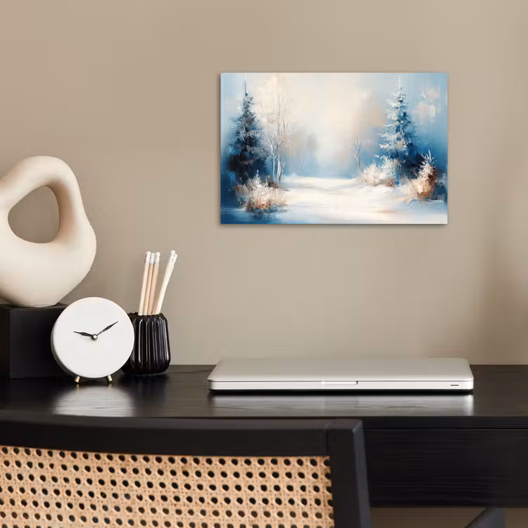 Wald β Winter β Natur β Abstrakt β Schnee poster papier klein -sfeer1