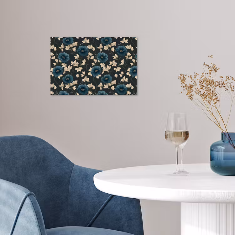 Botanisch - Bloemen - Blauw poster papier klein 62 -sfeer3