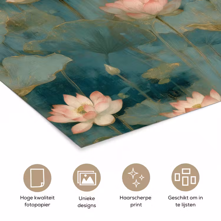 Botanisch - Bloemen - Roze poster papier klein 62 -closeup_NL