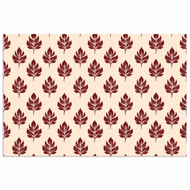 Botanisch - Patroon - Bordeaux poster papier klein 62 -3d
