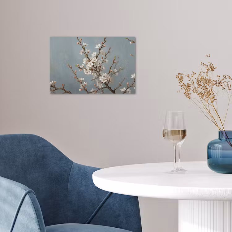 Botanisch - Stilleven - Blauw poster papier klein -sfeer3