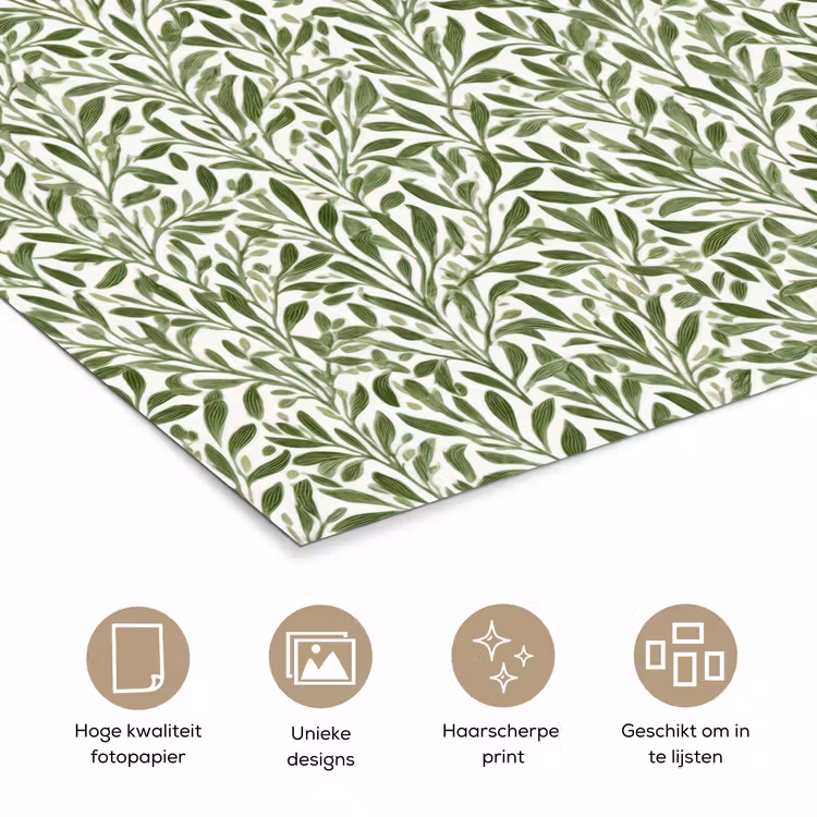 Botanisch - Takken - Groen poster papier klein 62 -closeup_NL