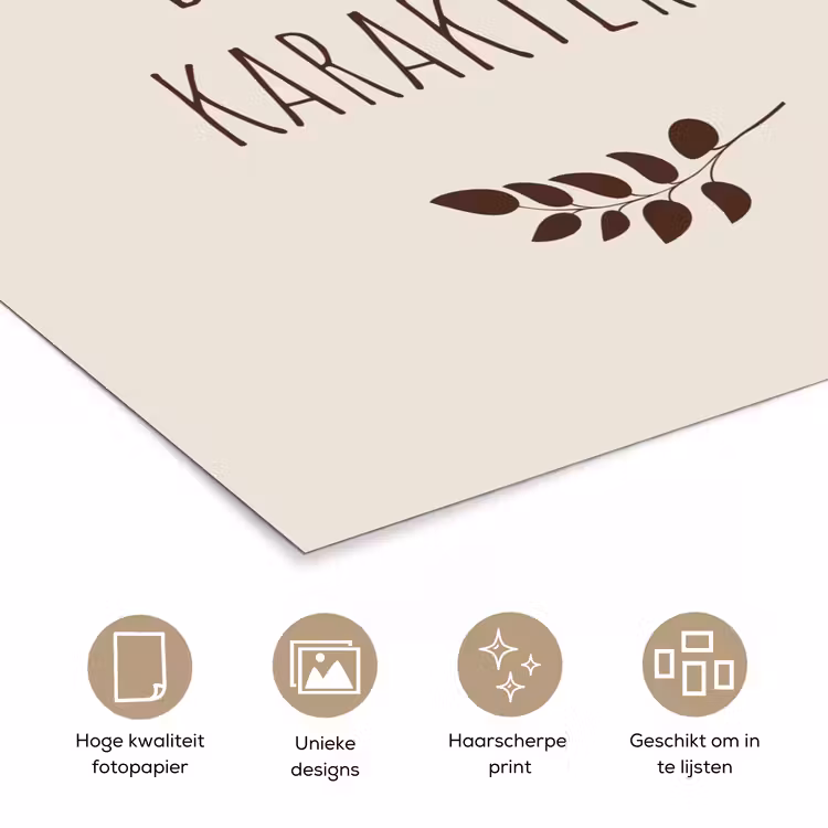 Bruin - Minimalistisch - Quote - Zomer poster papier klein -closeup_NL