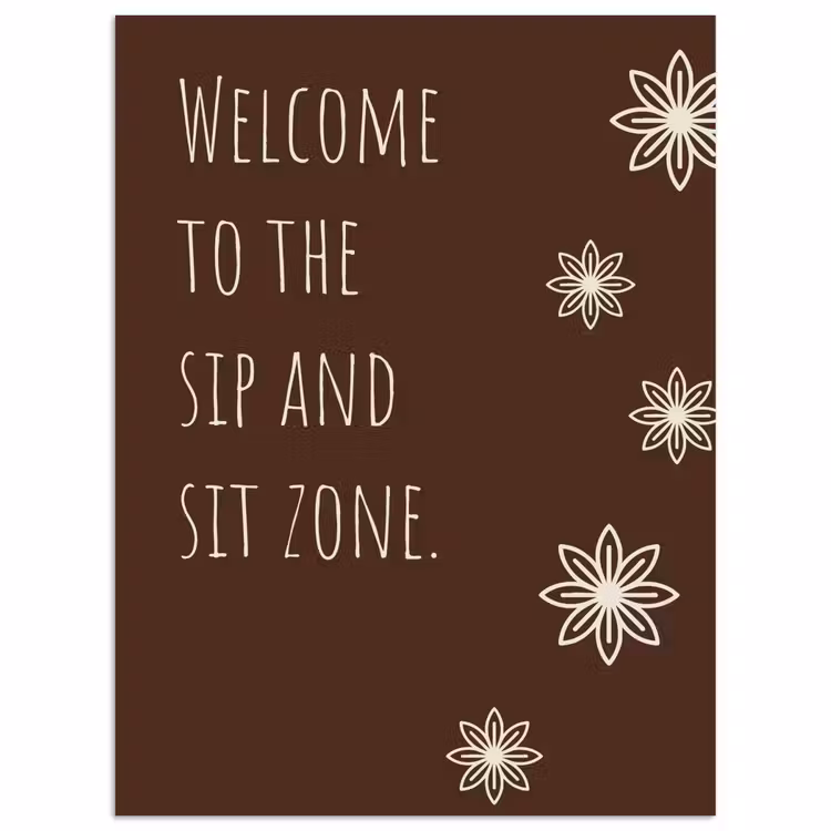 Bruin - Quote - Bloemen - Zomer poster papier klein -3d