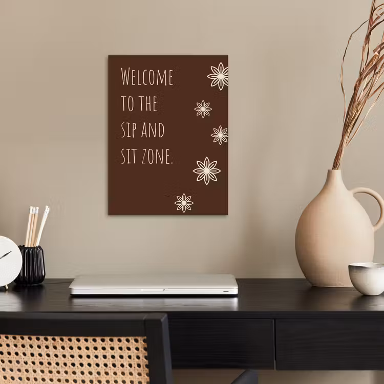 Bruin - Quote - Bloemen - Zomer poster papier klein -sfeer1