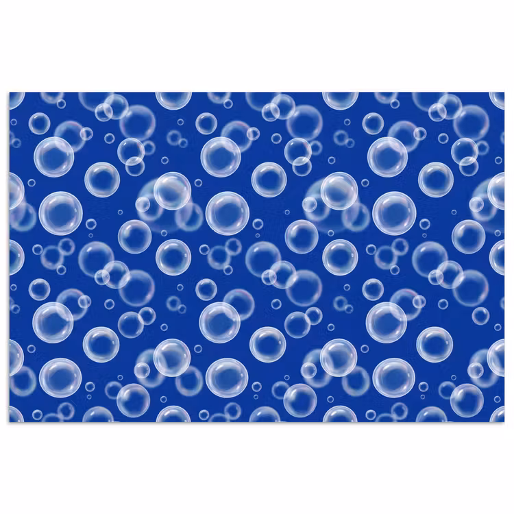 Bubbels - Patroon - Blauw poster papier klein -3d